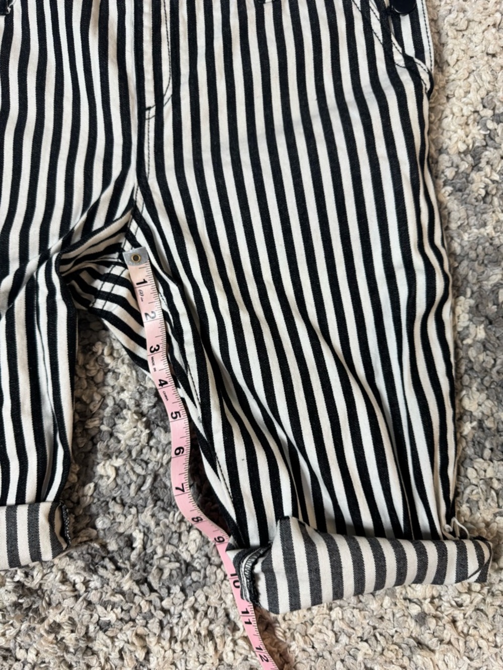 Forever 21, Mens Black and White Striped Denim Overalls, US Size: 30 - Picture 11 of 11
